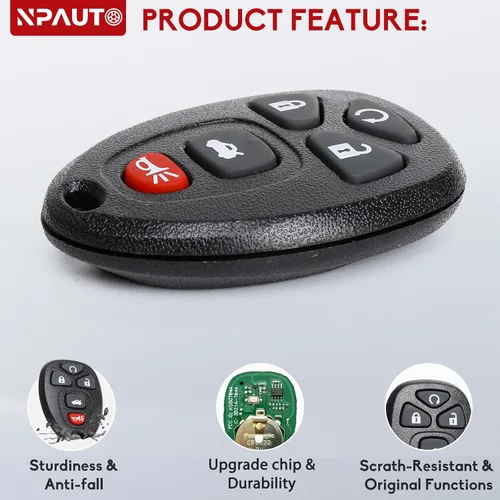 Miniatura 3 de Llavero de repuesto para Chevrolet Cobalt 06-10, Chevy Malibu 04-12, Pontiac G5 07-09, 05-10 G6, 05-08 Grand Prix, 07-10 Saturn Aura Sky, 05-09