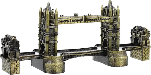 HOMSFOU Modelo de puente de Londres, adorno de escritorio, escultura arquitectónica de aleación de metal, decoración del hogar, acento, puente de