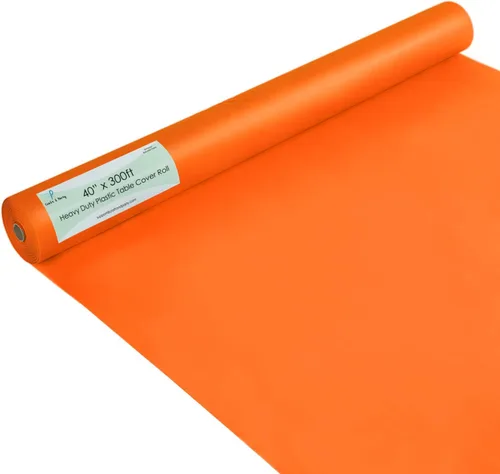 Miniatura 139 de Rollo de plástico para cubierta de mesa color verde manzana, 40 pulgadas x 100 pies, rollo de plástico resistente para cubierta de mesa de banquetes