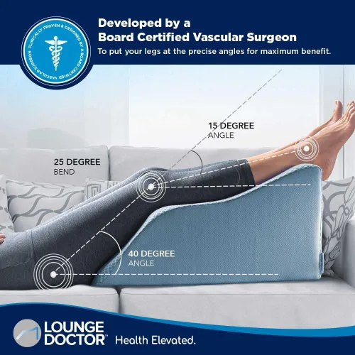 Miniatura 8 de Lounge Doctor Almohada inflable de cuña de viaje para poscirugía, se infla y desinfla para un fácil almacenamiento, para soporte de piernas