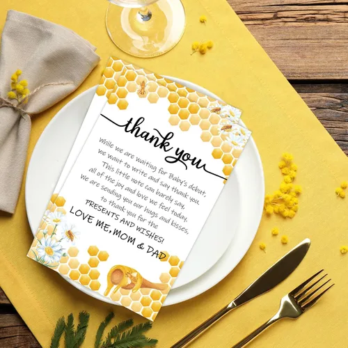 Miniatura 5 de Chuangdi 50 juegos de tarjetas de agradecimiento para baby shower con sobres y calcomanías, 50 tarjetas de felicitación de agradecimiento para baby