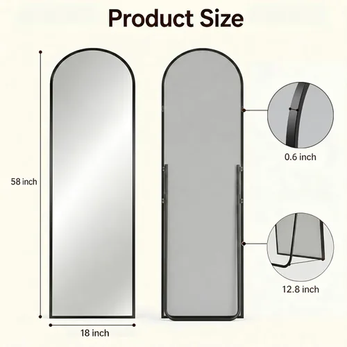Miniatura 7 de Antok Espejo de Cuerpo Entero, Espejo de Piso de 58"x18" con Soporte, Espejos Montados Colgantes para Dormitorio, Sala de Estar, Vestidor, Comedor