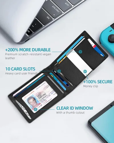 Miniatura 2 de Zitahli Carteras para hombre Airtag Holder Slim Rfid Cuero con Caja de Regalo
