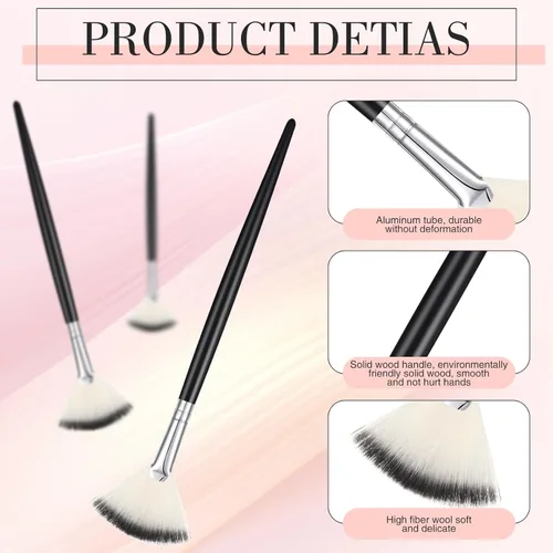Miniatura 3 de Ziliny 12 piezas de cepillo facial suave para colorete, cepillo de maquillaje, aplicador de ácido, herramientas cosméticas multiuso para máscara
