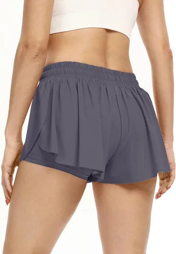 Miniatura 84 de Blaosn Pantalones cortos atléticos fluidos para mujer, gimnasio, yoga, entrenamiento, correr, pantalones cortos de tenis, falda falda linda, ropa