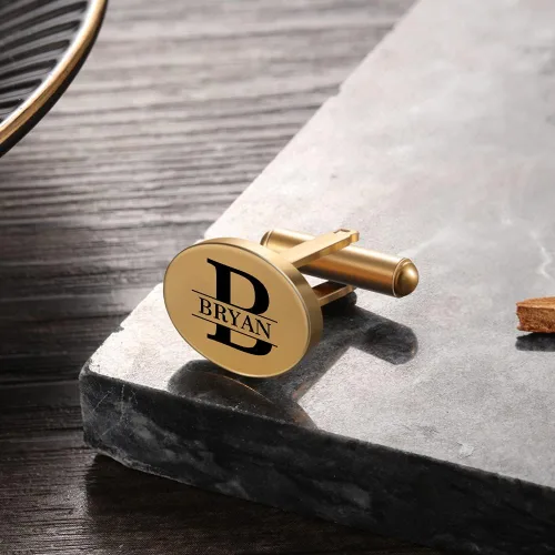 Miniatura 3 de Gemelos de hombre con nombre personalizado para hombres, gemelos personalizados con 26 letras iniciales del alfabeto, para esposo, a la moda