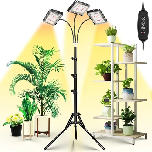 Miniatura 9 de LBW Luz de cultivo para plantas de interior, luz LED de escritorio de espectro completo, lámpara de cultivo pequeña con temporizador de 4 H/8H/12H