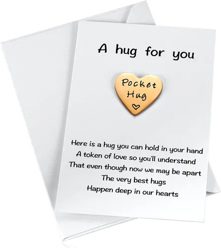 Miniatura 10 de Una ficha de abrazo de bolsillo pequeñita con tarjeta de poema para regalo de aislamiento, Te Extraño, Pensando en Ti, regalo de cuarentena