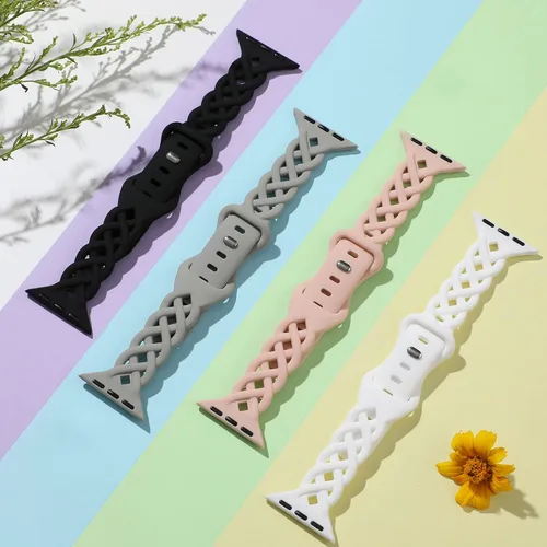 Miniatura 4 de Correas de silicona delgadas compatibles con Apple Watch Band de 1.575 in, 1.496 in, 1.614 in, 1.732 in, 1.772 in, 1.811 in, 1.929 in y 1.654 in