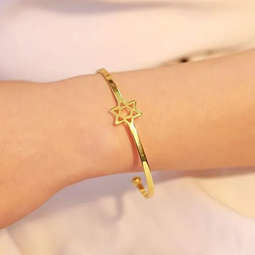 Miniatura 2 de Pulsera judía con dije de estrella de David para mujeres y niñas