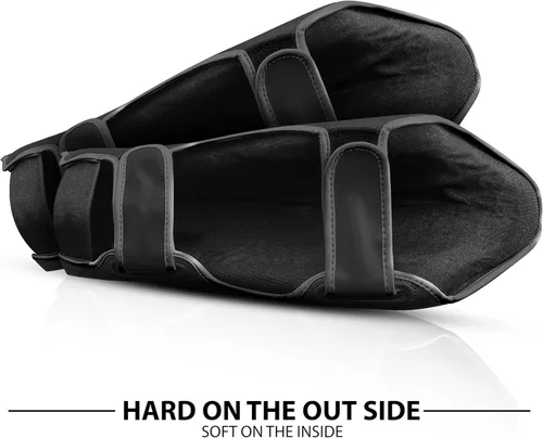 Miniatura 5 de DXM SPORTS Espinilleras de artes marciales kickboxing con protección en el empeine para Muay Thai, boxeo, artes marciales, karate, taekwondo