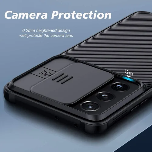Miniatura 3 de IMLUCKIES Funda para Samsung Galaxy S21 Ultra con cubierta de la cámara, parte trasera de PC dura y parachoques suave, protector y ajuste delgado