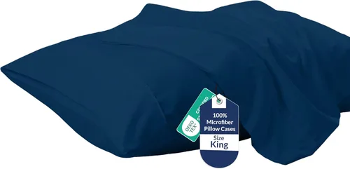Miniatura 43 de Royale Linens Juego de 2 fundas de almohada Queen – Fundas de almohada de cama – 20 x 30 pulgadas – Fundas de almohada negras – 1800 microfibra
