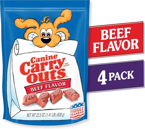 Miniatura 2 de Canine Carry Outs Golosinas para perros, sabor a carne, 22.5 onzas (paquete de 4)