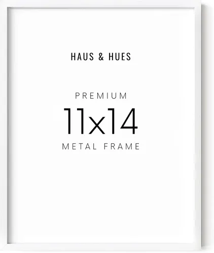 HAUS AND HUES Portarretratos blanco de 11 x 14 pulgadas, aluminio, moderno, 14.0 x 11.0 pulgadas, 0.75 pulgadas de profundidad, 1 unidad, unisex
