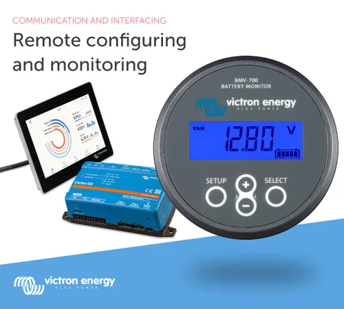 Miniatura 3 de Victron Energy BMV-700 Monitor de Batería con Shunt y Pantalla - 6.5-95 VDC - Gris