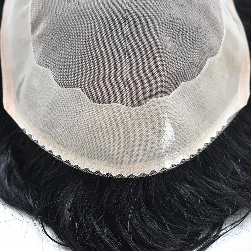 Miniatura 5 de FACE MIRACLE - Extensiones de pelo humano Remy indio para hombre con revestimiento de poliéster alrededor de los sistemas capilares, piezas de pelo