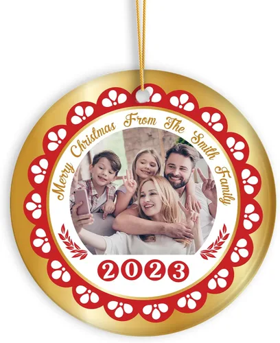 Miniatura 9 de Adorno de Navidad con foto personalizada 2023, adorno de Navidad con nombre del bebé, adorno de Navidad con texto personalizado para bebé, recién