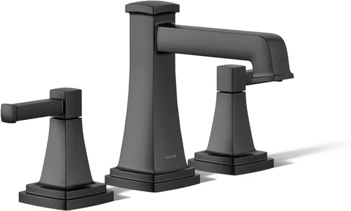 Miniatura 27 de KOHLER K-27399-4K-2MB Riff - Grifo de lavabo de baño amplio, grifos de baño de 3 agujeros con drenaje clicker, 1.0 GPM, latón moderno cepillado