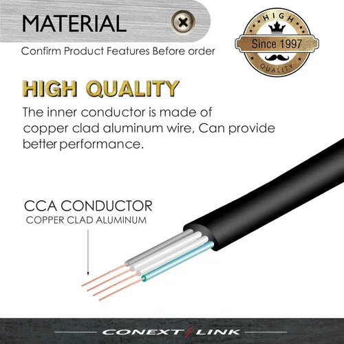 Miniatura 2 de RJ11 4P4C - Cable modular para teléfono, receptor, cable de bobina (7 pies, negro)