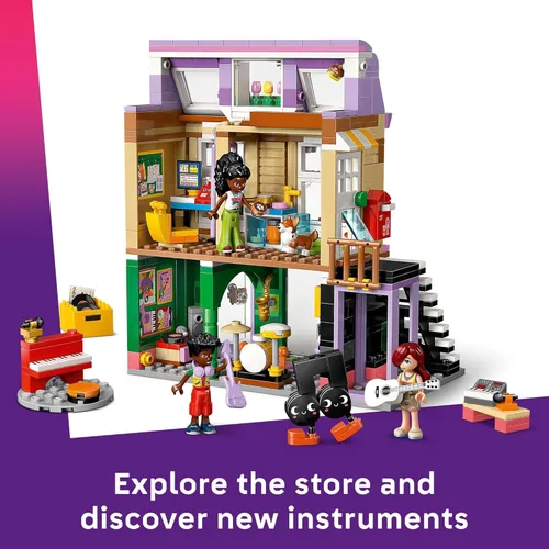 Miniatura 4 de LEGO Friends Music Store & Apartment Building Set – Conjunto de juego interactivo de narración de historias para niñas y niños a partir de 7 años