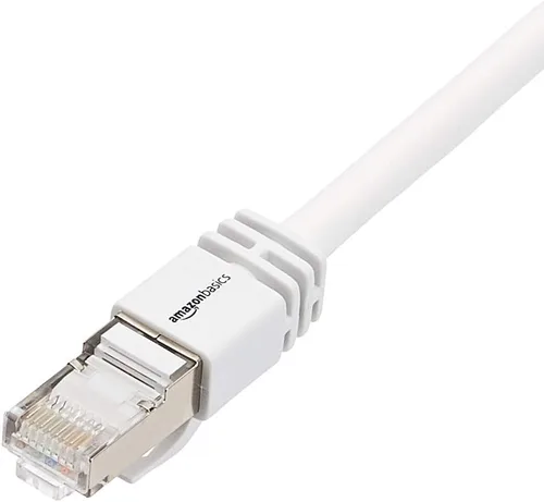 Miniatura 3 de Amazon Basics Cable de conexión Ethernet RJ45 Cat 7, cable de alta velocidad de 10 Gpbs, 600 MHz, doble blindaje, 50 pies, color blanco