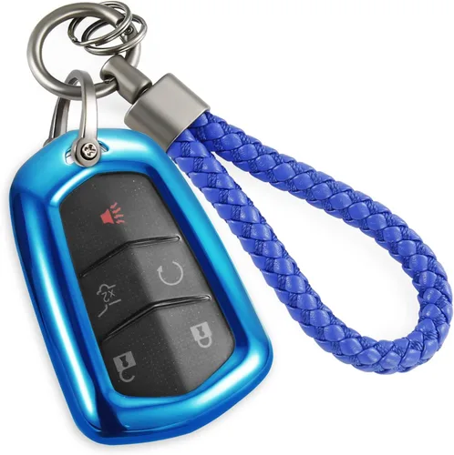 Miniatura 24 de Funda para llavero GMC con llavero de cuerda trenzada de metal antipérdida, exquisita funda suave para Tahoe Acadia Terrain Yukon Yukon XL Silverado