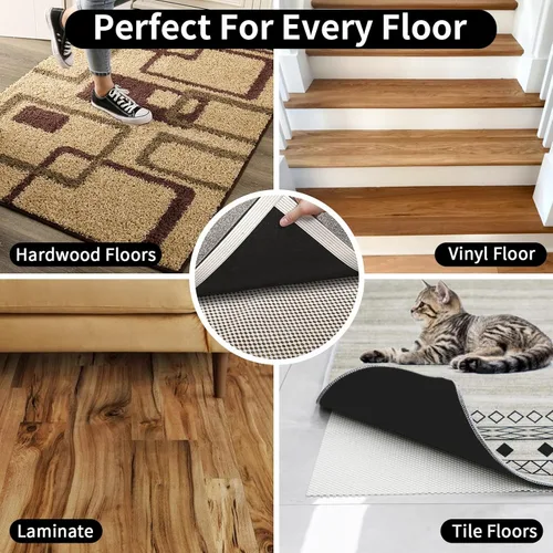 Miniatura 5 de FestiCorp Almohadillas antideslizantes para alfombras de 2 x 3 pies, con agarre antideslizante, para debajo de alfombras y suelos de superficie dura