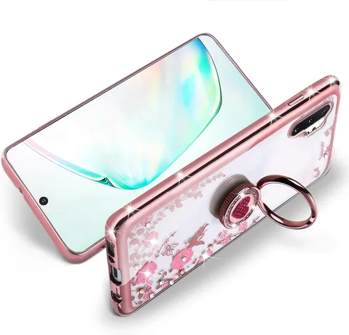 Miniatura 5 de Funda protectora para Note 10 Plus, Galaxy para mujer, con purpurina, cristal, mariposa, corazón, floral, delgada, de TPU para niñas, con soporte