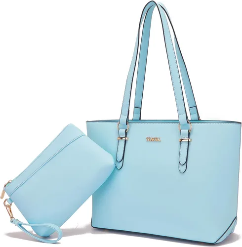 Miniatura 17 de YZAOLL Bolsos para mujer de cuero sintético, medianos y grandes, bolso de hombro, cartera, juego de bolso de mano y billetera