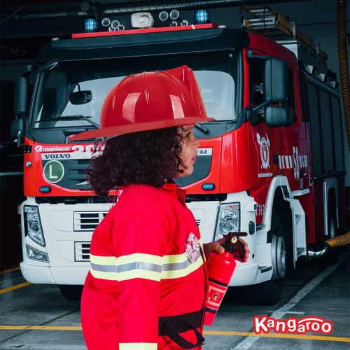 Miniatura 10 de Kangaroo Sombrero de bombero, juguete de simulación, disfraz de bombero de plástico, sombrero rojo, accesorios para casco de fuego, perfecto