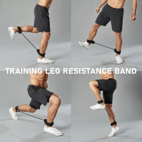 Miniatura 6 de Banda de resistencia para piernas de entrenamiento, cuerda elástica para fortalecer los músculos de las piernas, aumentar la velocidad y la longitud