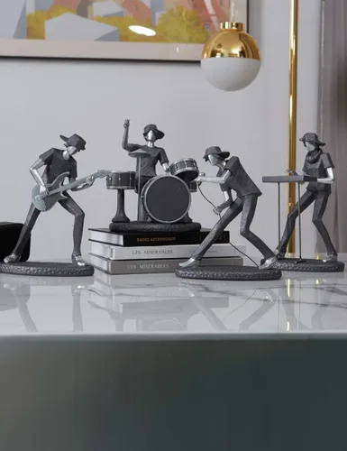 Miniatura 7 de HAUCOZE Estatua de músico, estatua musical, regalo, decoración del hogar, centro de mesa, escultura para piano estudio, dormitorio, poliresina, 9.5