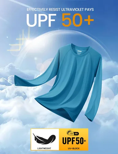 Miniatura 33 de MAGCOMSEN Camisas de manga larga para hombre, protección solar UPF 50+, camisetas atléticas para senderismo, correr, entrenamiento, protección