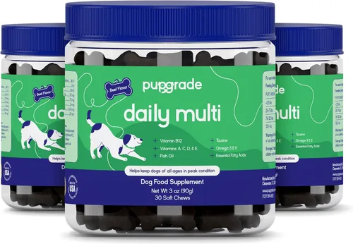 Miniatura 9 de PupGrade Multivitamínico diario para perros – Suplemento todo en uno con aceite de pescado Omega, vitaminas A, C, D, E y B complejo para la salud
