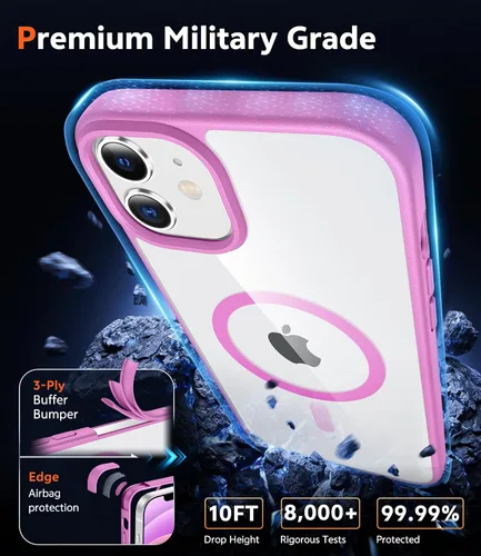 Miniatura 1239 de FNTCASE Funda para iPhone 13 Pro-Max: Fundas magnéticas transparentes compatibles con Magsafe Slim anti amarillamiento protección contra caídas