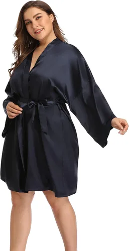Miniatura 4 de Batas de satén para mujer talla grande bata floral para boda fiesta kimono ropa de dormir