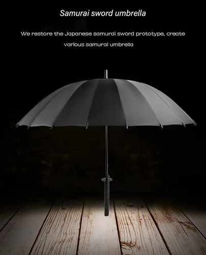 Miniatura 7 de WPOYM Paraguas Samurai creativo semiautomático Samurai, paraguas al aire libre, paraguas de protección solar negro. El mejor regalo creativo.