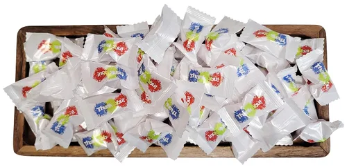 Miniatura 3 de Caramelos de menta de agradecimiento 100 unidades envueltos individualmente para eventos y ferias comerciales, colores rojo, verde y azul