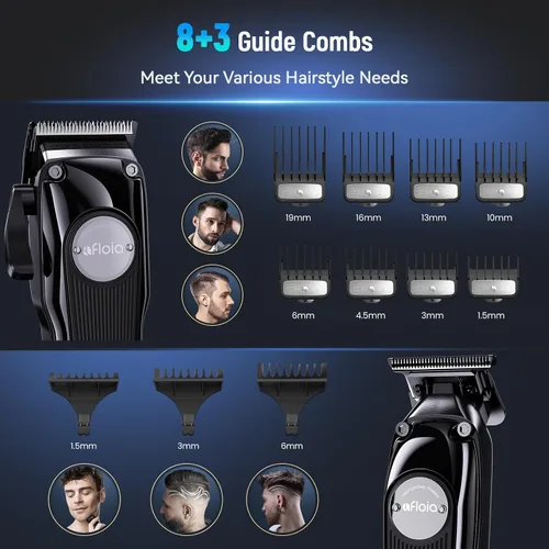 Miniatura 7 de Cortadora de pelo profesional para hombres, juego de cortapelos inalámbricos con motor sin escobillas de alto par y hoja desmontable