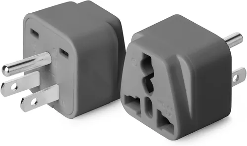 Miniatura 18 de Bates - Adaptador universal de enchufe de viaje, paquete de 2, convierte enchufes de la UE/Reino Unido y Asia a enchufe de EE. UU., adaptador