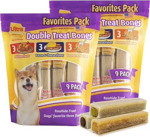 Miniatura 16 de Ultra Chewy Double Treat Bones Favorites, golosinas para perros, hechas en los Estados Unidos, golosinas saludables, fáciles de digerir, promueve