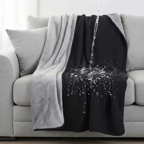 Miniatura 10 de Tisancy Manta impermeable para cama, sofá, 40 x 60 pulgadas, reversible y lavable, tapete impermeable de vellón y franela, resistente al agua
