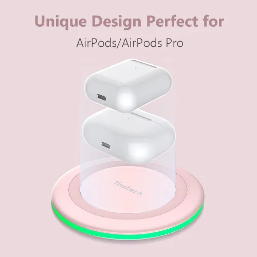Miniatura 3 de Yootech Cargador inalámbrico, almohadilla de carga inalámbrica máxima de 10 W compatible con iPhone 17/17 Pro/17 Pro Max/Air/16/15/14/13/SE Tiza