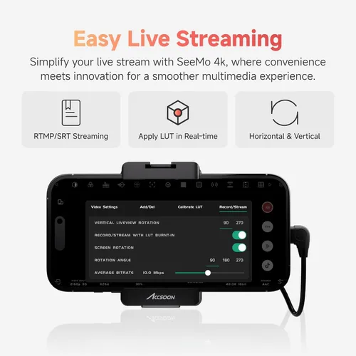 Miniatura 3 de Accsoon SeeMo - Transmisión de video HDMI 4K para iPhone 17/16/15/14/13 iPad, monitor transmisor de cámara de video 4K30/1080p60, transmisión