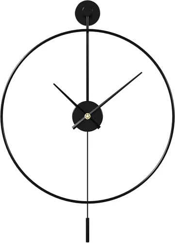 SHISEDECO Reloj de pared clásico grande, moderno, minimalista, minimalista, con péndulo oscilante, de metal silencioso, decorativo, creativo, para