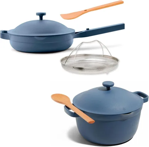 Miniatura 8 de Our Place Mini Cookware Duo Juego de utensilios de cocina de cerámica de 6 piezas con mini sartén Always y mini olla perfecta Inducción y horno
