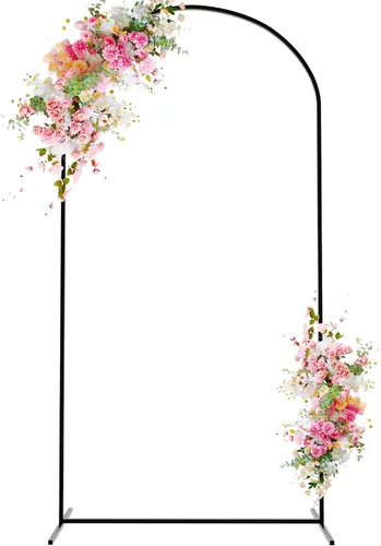Miniatura 12 de Soporte de arco de boda de Wokceer 6.6 pies de fondo de arco blanco de metal Chiara soporte de fondo de arco para boda ceremonia fiesta