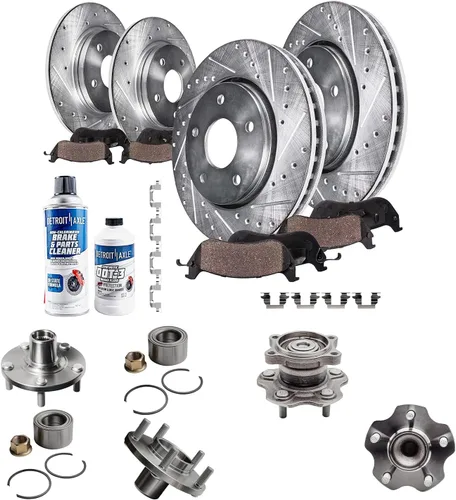 Miniatura 55 de Detroit Axle - Rotores de freno para Ford 2013-2019 Explorer Taurus Flex Lincoln MKT MKS, rotores de freno de disco ranurados perforados de repuesto