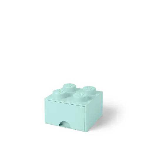 LEGO - Cajón de ladrillos, 4 perillas, 1 cajón, caja de almacenamiento apilable, color verde menta aguamarina